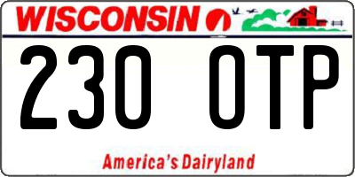 WI license plate 230OTP