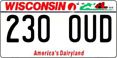 WI license plate 230OUD