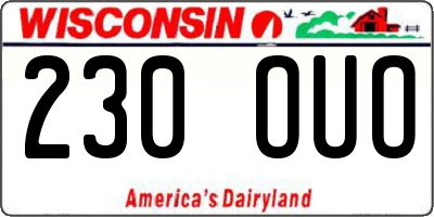 WI license plate 230OUO