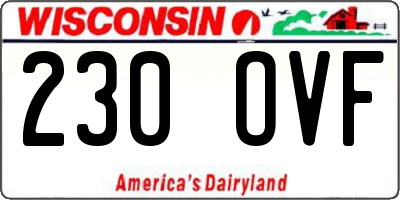 WI license plate 230OVF
