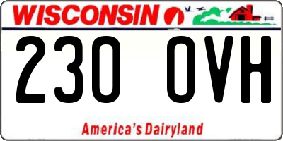WI license plate 230OVH