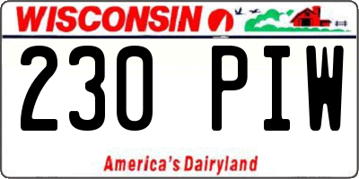 WI license plate 230PIW