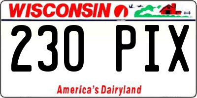 WI license plate 230PIX