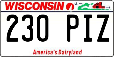 WI license plate 230PIZ