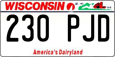 WI license plate 230PJD