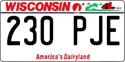 WI license plate 230PJE