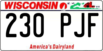 WI license plate 230PJF