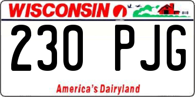 WI license plate 230PJG