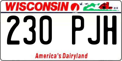 WI license plate 230PJH
