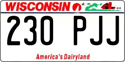 WI license plate 230PJJ