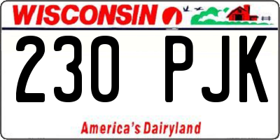 WI license plate 230PJK