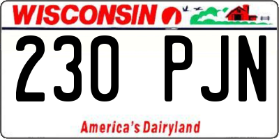 WI license plate 230PJN