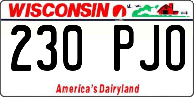 WI license plate 230PJO