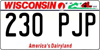 WI license plate 230PJP