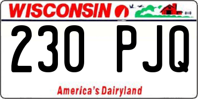 WI license plate 230PJQ