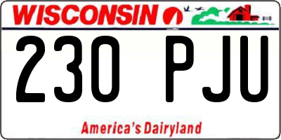 WI license plate 230PJU
