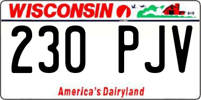 WI license plate 230PJV