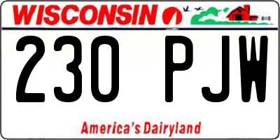 WI license plate 230PJW