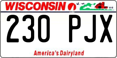 WI license plate 230PJX