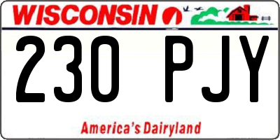 WI license plate 230PJY
