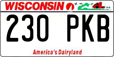 WI license plate 230PKB