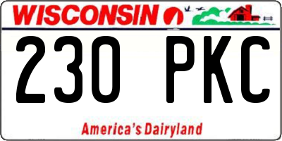 WI license plate 230PKC