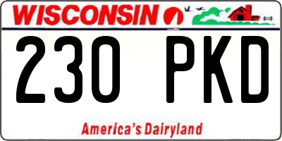 WI license plate 230PKD