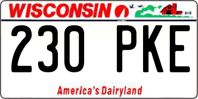 WI license plate 230PKE