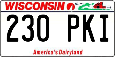 WI license plate 230PKI