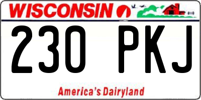 WI license plate 230PKJ