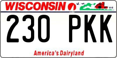 WI license plate 230PKK