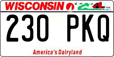 WI license plate 230PKQ