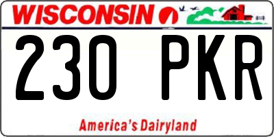 WI license plate 230PKR