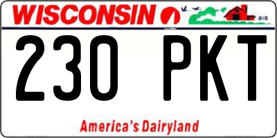 WI license plate 230PKT