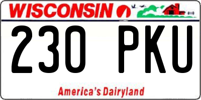 WI license plate 230PKU