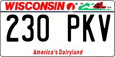 WI license plate 230PKV