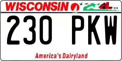 WI license plate 230PKW
