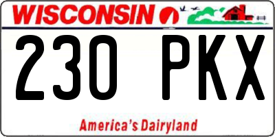 WI license plate 230PKX