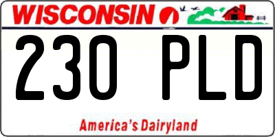WI license plate 230PLD