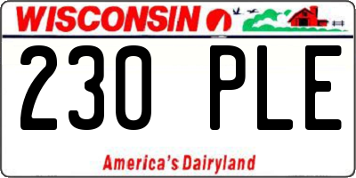 WI license plate 230PLE