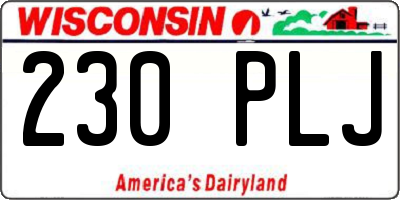 WI license plate 230PLJ