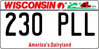 WI license plate 230PLL