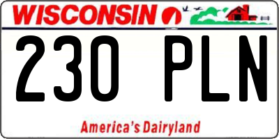 WI license plate 230PLN