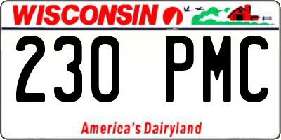 WI license plate 230PMC