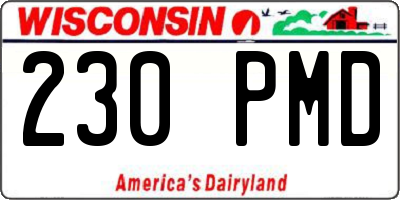 WI license plate 230PMD