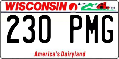 WI license plate 230PMG