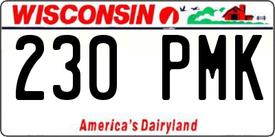 WI license plate 230PMK