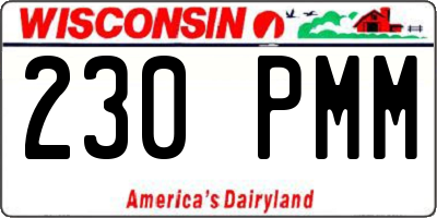 WI license plate 230PMM