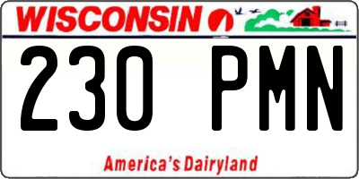 WI license plate 230PMN