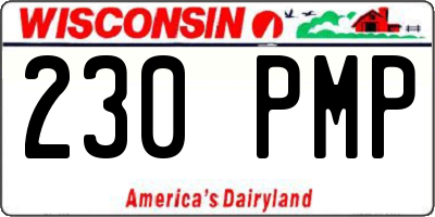 WI license plate 230PMP